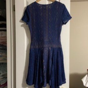 BCBGMaxAzria Blue Lace Dress - M